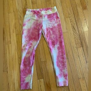 Women's No Boundaries Leggings Pink And Cream Large